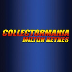 Collectormania Milton Keynes logo on blue background